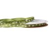 Satin ribbon with snowflake pattern 6mm x 20m - Moss Green