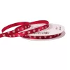 Satin ribbon with snowflake pattern 6mm x 20m – Burgundy