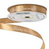 "Boldog Karácsonyt!" inscribed satin ribbon 12mm x 20m - Golden Brown