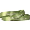 "Boldog Karácsonyt!" inscribed satin ribbon 20mm x 20m - Moss Green