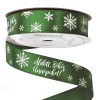 "Áldott, Békés, Ünnepeket!" feliratos szatén szalag 20mm x 20m - Sötétzöld