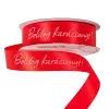 "Boldog Karácsonyt!" feliratos szatén szalag 20mm x 20m - Piros