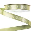 Satin ribbon with "Boldog Születésnapot" inscription 12mm x 20m - Vintage green