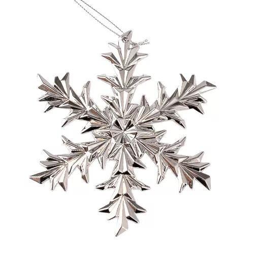 Acrylic Snowflake Christmas Ornament, 12.5cm - Silver