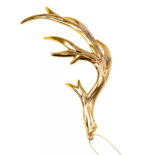 Acrylic Antler Christmas Ornament, 17.5 x 8cm - Gold
