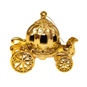 Acrylic Carriage Christmas Ornament, 11 x 9cm - Gold