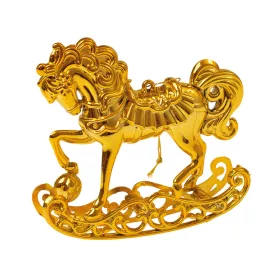   Acrylic Rocking Horse Christmas Ornament, 10 x 9.5 x 2.5cm - Gold