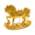 Acrylic Rocking Horse Christmas Ornament, 10 x 9.5 x 2.5cm - Gold