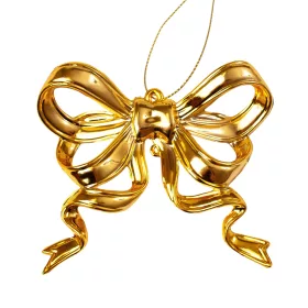 Acrylic Bow Christmas Ornament, 8 x 9cm - Gold