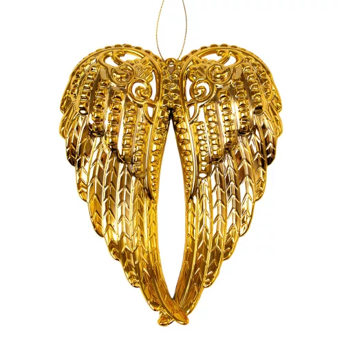 Acrylic Angel Wing Christmas Ornament, 15 x 11cm - Gold