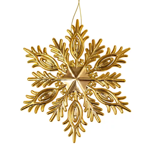 Acrylic Snowflake Christmas Ornament, 12.5cm - Gold