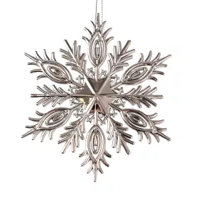 Acrylic Snowflake Christmas Ornament, 12.5cm - Silver
