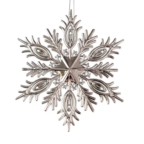 Acrylic Snowflake Christmas Ornament, 12.5cm - Silver