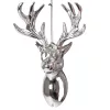 Acrylic Deer Head Christmas Ornament, 14 x 9cm - Silver