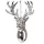 Acrylic Deer Head Christmas Ornament, 14 x 9cm - Silver