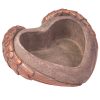 Cement pot, heart shape, gray-gold 18.5x18.5x7.5cm