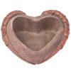 Cement kaspó, szív forma, szürke-arany 18.5x18.5x7.5cm