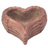Cement pot, heart shape, gray-gold 20x18.5x8.5cm 