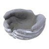 Cement pot, hand, dark gray 14.5x15x8cm