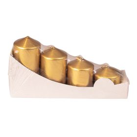   Lépcsős adventi henger gyertya készlet, Ø40 x 40/55/70/85mm - Metál arany