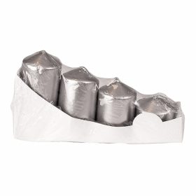   Lépcsős adventi henger gyertya készlet, Ø40 x 40/55/70/85mm - Metál ezüst