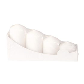   Lépcsős adventi henger gyertya készlet, Ø40 x 40/55/70/85mm - Matt fehér