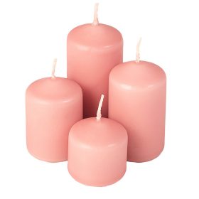   Lépcsős adventi henger gyertya készlet, Ø40 x 40/55/70/85mm - Matt rózsaszín