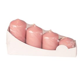   Lépcsős adventi henger gyertya készlet, Ø40 x 40/55/70/85mm - Matt rózsaszín