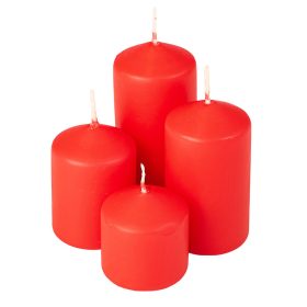   Lépcsős adventi henger gyertya készlet, Ø40 x 40/55/70/85mm - Matt piros