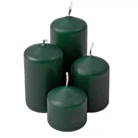   Lépcsős adventi henger gyertya készlet, Ø40 x 40/55/70/85mm - Matt sötétzöld