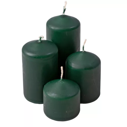 Lépcsős adventi henger gyertya készlet, Ø40 x 40/55/70/85mm - Matt sötétzöld