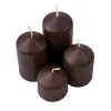 Lépcsős adventi henger gyertya készlet, Ø40 x 40/55/70/85mm - Matt sötétbarna