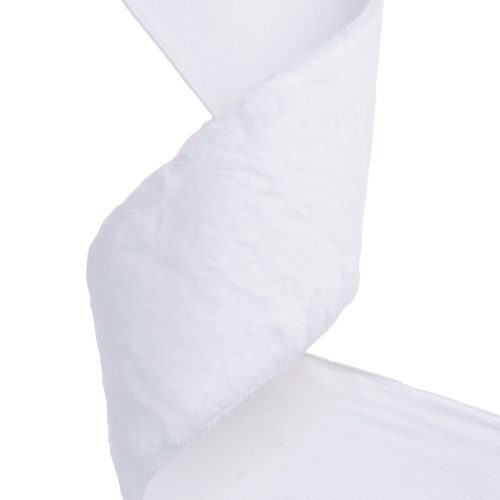 Fur ribbon with wire edge 100mm x 5m - White