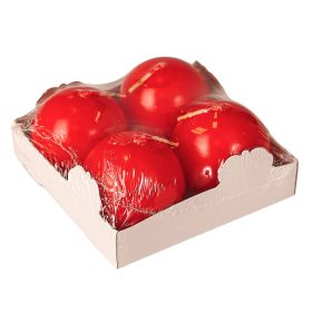 Adventi gömb gyertya készlet 5cm - Lakk piros