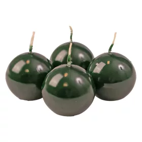 Adventi gömb gyertya készlet 5cm - Lakk sötétzöld