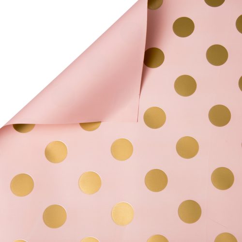 Dotted foil roll 58cm x 10m - Powder Pink / Gold
