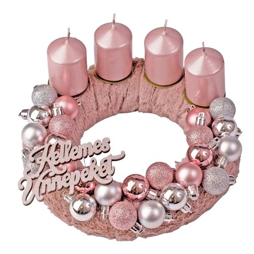 DIY Do It Yourself advent wreath with extras- Rose Gold Lights