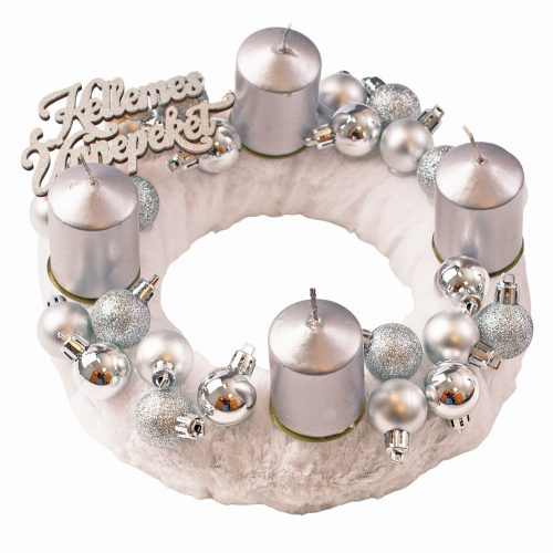 DIY Do It Yourself advent wreath with extras- Silver Flame