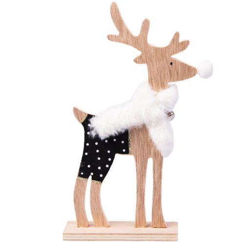 Dotted deer Christmas decoration fából 12cm x 25cm