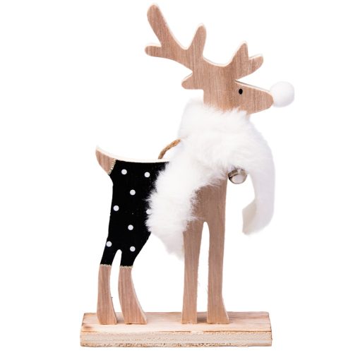 Dotted deer Christmas decoration fából 13cm x 15cm