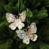 2pcs. Butterfly ornament 11.5 x 18.5cm - White