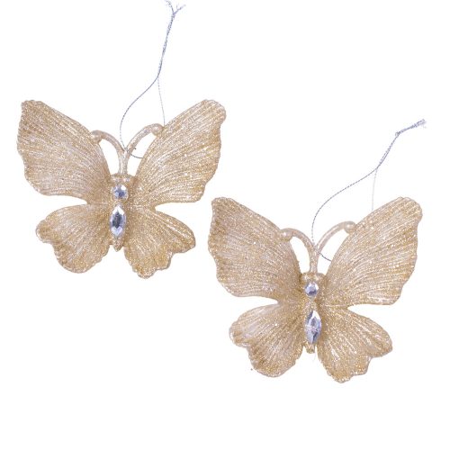 2pcs. Butterfly ornament 11.5 x 18.5cm - Gold