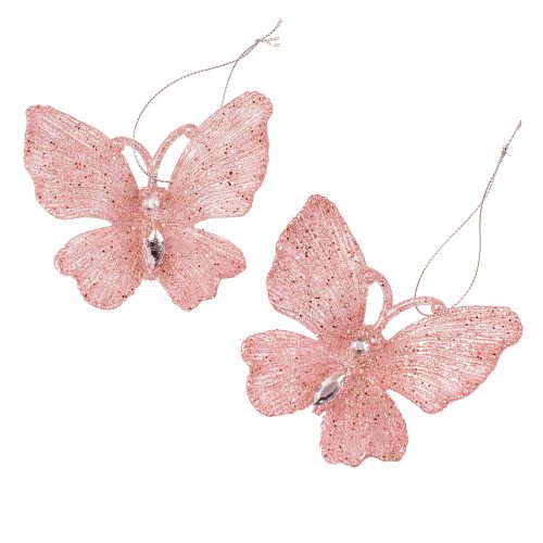 2pcs. Butterfly ornament 11.5 x 18.5cm - Rosegold