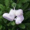 1 pair of fur boots Christmas hanging ornament 9 x 8 cm