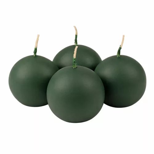 Adventi gömb gyertya készlet 5cm - Matt sötétzöld