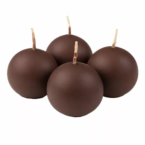 Adventi gömb gyertya készlet 5cm - Matt sötétbarna
