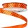 Black dotted satin ribbon 12mm x 20m - Dark orange