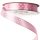 White dotted satin ribbon 12mm x 20m - Pink