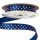 White dotted satin ribbon 12mm x 20m - Navy Blue