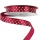 Fehér pöttyös szatén szalag 12mm x 20m - Wine red